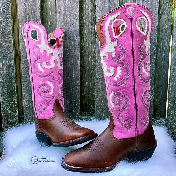 TONY LAMA NEW Buckaroo 3R Madera Pink Bella Tall Knee High Western Boots - Picture 13 of 15